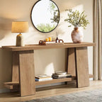 Tavolo da divano grande 70,8 pollici, moderna consolle a 2 livelli per ingresso - 70,8 L x 11,81 P x 33,4 H