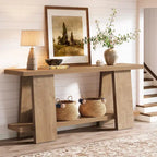 Tavolo da divano grande 70,8 pollici, moderna consolle a 2 livelli per ingresso - 70,8 L x 11,81 P x 33,4 H
