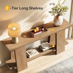 Tavolo da divano grande 70,8 pollici, moderna consolle a 2 livelli per ingresso - 70,8 L x 11,81 P x 33,4 H