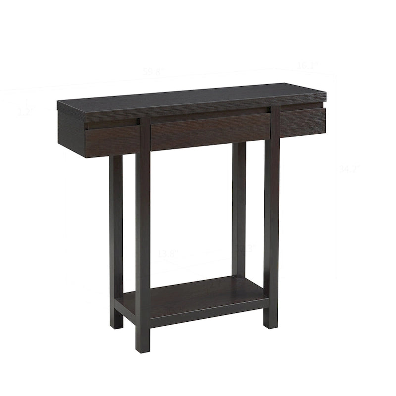 Elegante Consolle in Legno con Cassetto e Ripiano