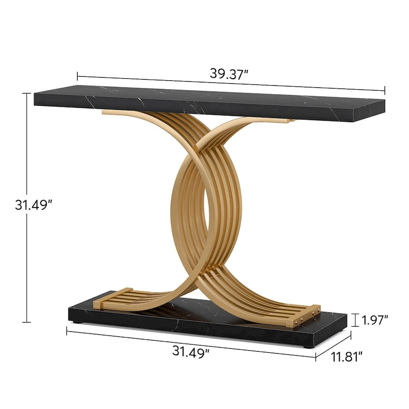Entryway Hallway Console Table with Metal Frame
