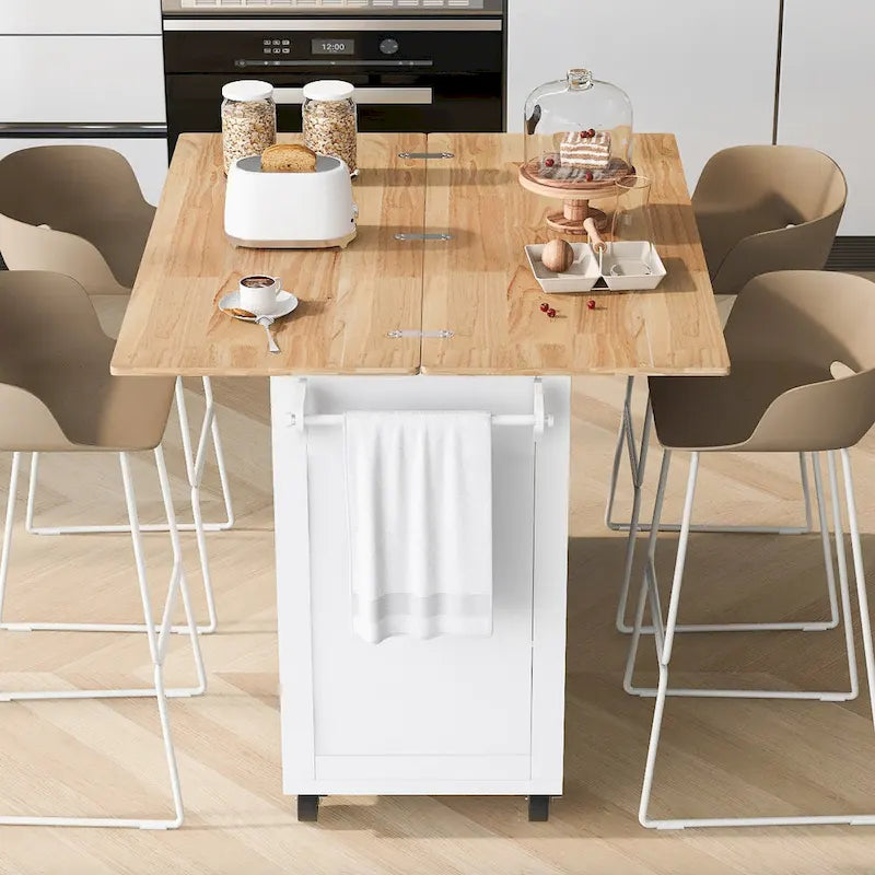 Isola da cucina con piano pieghevole (sgabello non incluso)