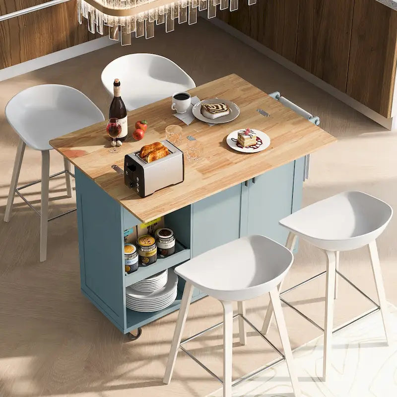 Isola da cucina con piano pieghevole (sgabello non incluso)
