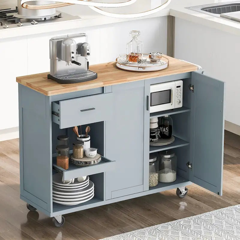 Isola da cucina con piano pieghevole (sgabello non incluso)