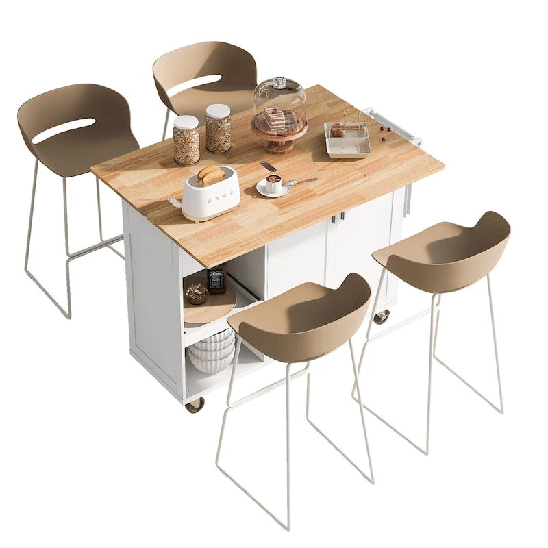 Isola da cucina con piano pieghevole (sgabello non incluso)