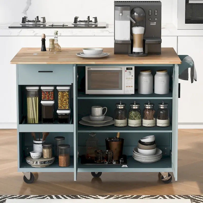 Isola da cucina con piano pieghevole (sgabello non incluso)