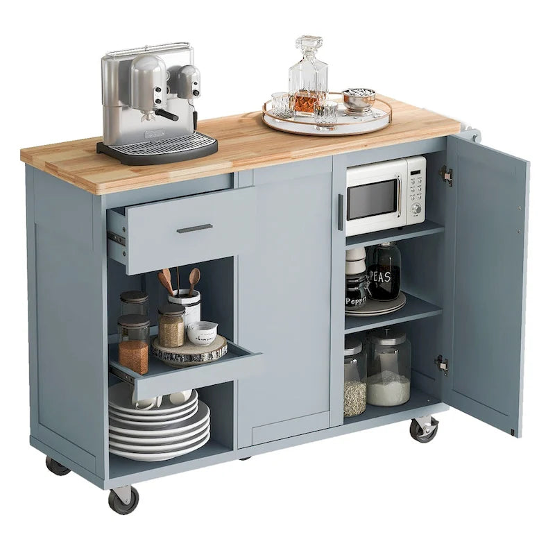 Isola da cucina con piano pieghevole (sgabello non incluso)