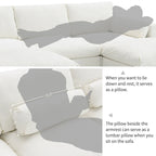 Divano modulare a forma di U in ciniglia "Cloud" con 2 pouf e cuscini