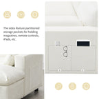 Divano modulare a forma di U in ciniglia "Cloud" con 2 pouf e cuscini