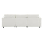 Divano modulare a forma di U in ciniglia "Cloud" con 2 pouf e cuscini