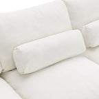 Divano modulare a forma di U in ciniglia "Cloud" con 2 pouf e cuscini
