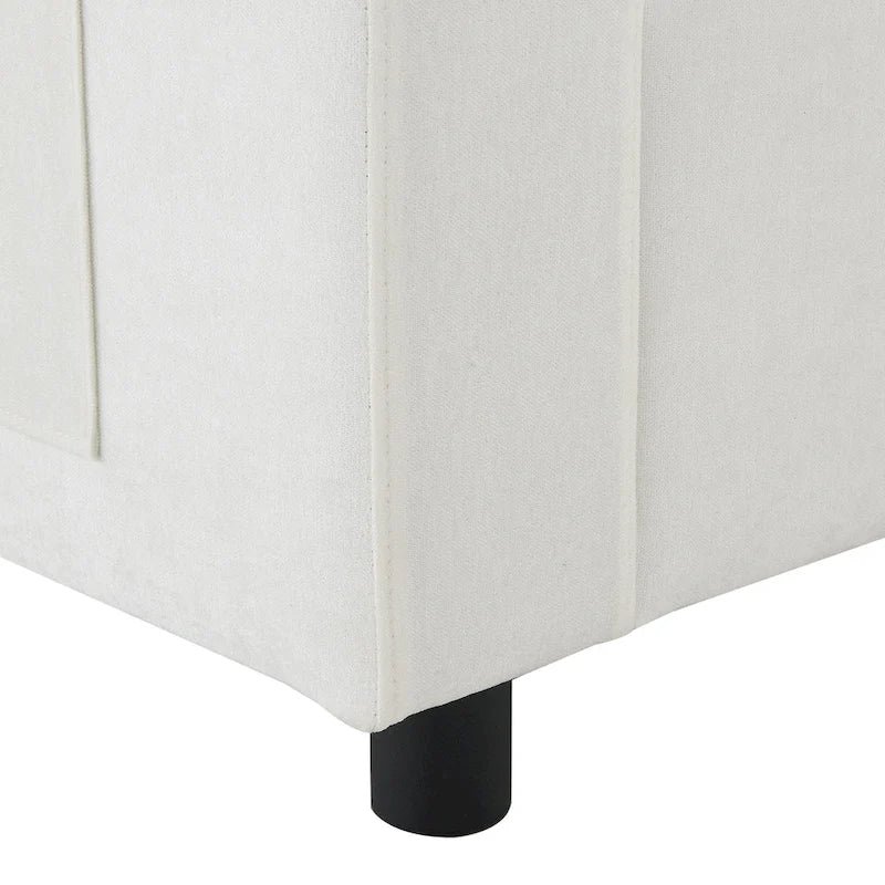 Divano modulare a forma di U in ciniglia "Cloud" con 2 pouf e cuscini
