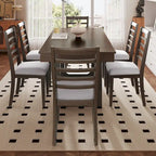 60-78 Extendable Dining Table, Farmhouse Wooden Kitchen Table with Removable Leaf, Large Expanding Table for 4-8