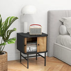 Gymax Set of 2 Nightstand Compact Modern End Side Table with Sliding