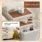 142 Modular U Shaped Sectional Sofa with Storage Ottomans and Console