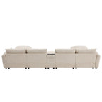 142 Modular U Shaped Sectional Sofa with Storage Ottomans and Console