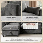 142 Modular U Shaped Sectional Sofa with Storage Ottomans and Console