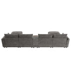 142 Modular U Shaped Sectional Sofa with Storage Ottomans and Console