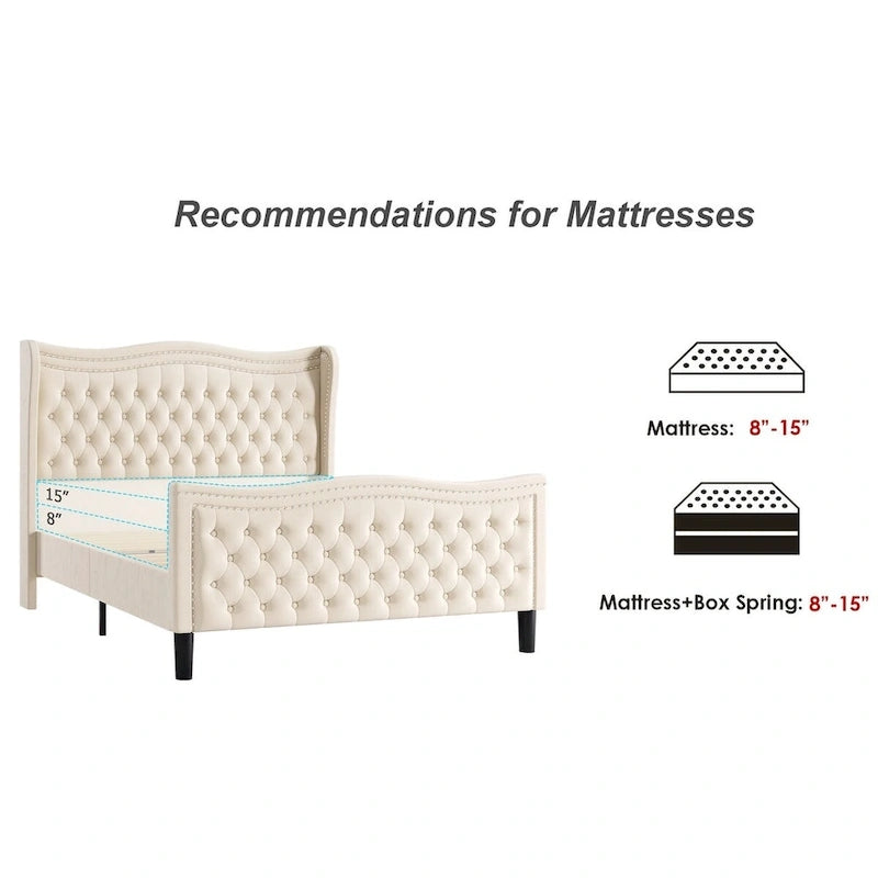 Letto a piattaforma in velluto in stile moderno con testiera imbottita per camera da letto
