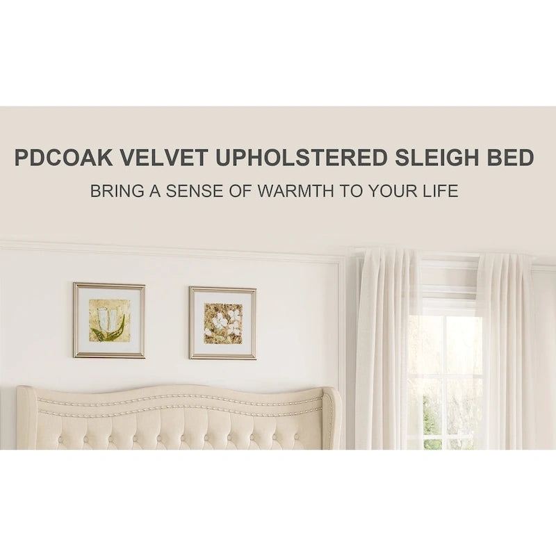 Letto a piattaforma in velluto in stile moderno con testiera imbottita per camera da letto