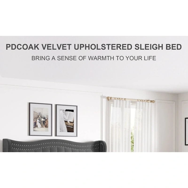 Letto a piattaforma in velluto in stile moderno con testiera imbottita per camera da letto