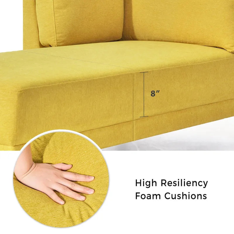 65 Linen Corner Chaise Lounge