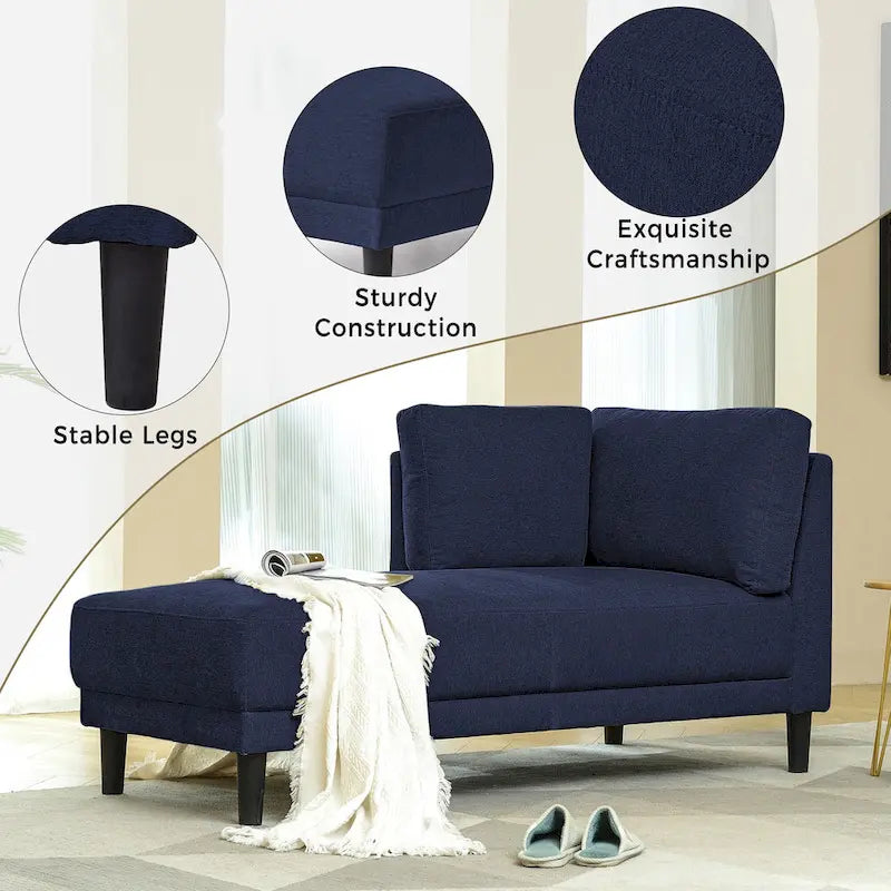65 Linen Corner Chaise Lounge