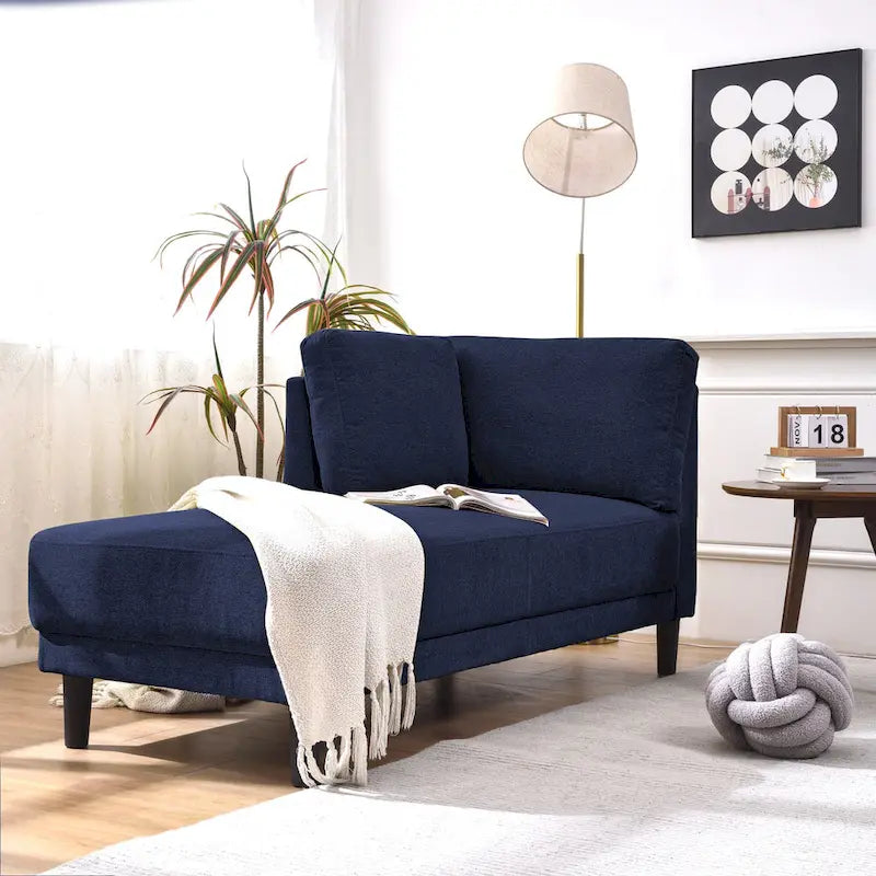 65 Linen Corner Chaise Lounge