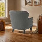 Modern 32.5 Upholstered Club Chair with Ottoman Set amd Nailheads for Living Room