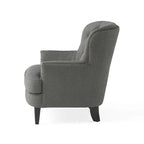 Modern 32.5 Upholstered Club Chair with Ottoman Set amd Nailheads for Living Room