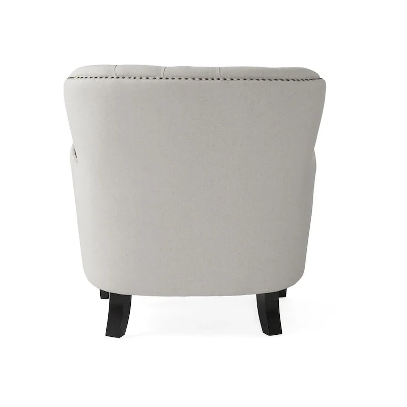Modern 32.5 Upholstered Club Chair with Ottoman Set amd Nailheads for Living Room