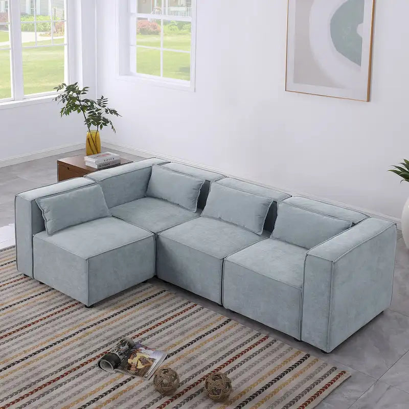 Free Combination Chenille Upholstered Modular Sectional Sofa