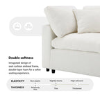 Beige 130 Chenille Cloud U-Shaped Sleeper Sectional Sofa, 6-Piece Modular Design
