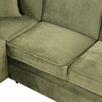 Green 84.75 L-Shaped 5-Seat Sleeper Sofa with Storage