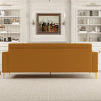 Modern 85.63 Velvet 3-seater Sofa with Gold Accents and Plush Cushions for Living Room