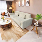 Modern 85.63 Velvet 3-seater Sofa with Gold Accents and Plush Cushions for Living Room