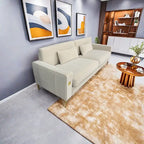 Modern 85.63 Velvet 3-seater Sofa with Gold Accents and Plush Cushions for Living Room