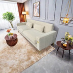 Modern 85.63 Velvet 3-seater Sofa with Gold Accents and Plush Cushions for Living Room