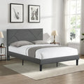 Letto imbottito queen size con robusto supporto a doghe in legno
