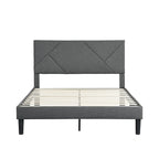 Letto imbottito queen size con robusto supporto a doghe in legno
