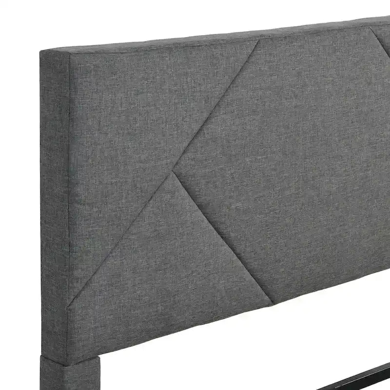 Letto imbottito queen size con robusto supporto a doghe in legno