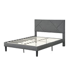 Letto imbottito queen size con robusto supporto a doghe in legno