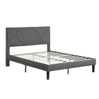 Letto imbottito queen size con robusto supporto a doghe in legno