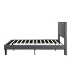 Letto imbottito queen size con robusto supporto a doghe in legno