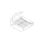 Letto imbottito queen size con robusto supporto a doghe in legno