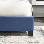 Upholstered Polyester Platform Bed with Button Tufted Wingback