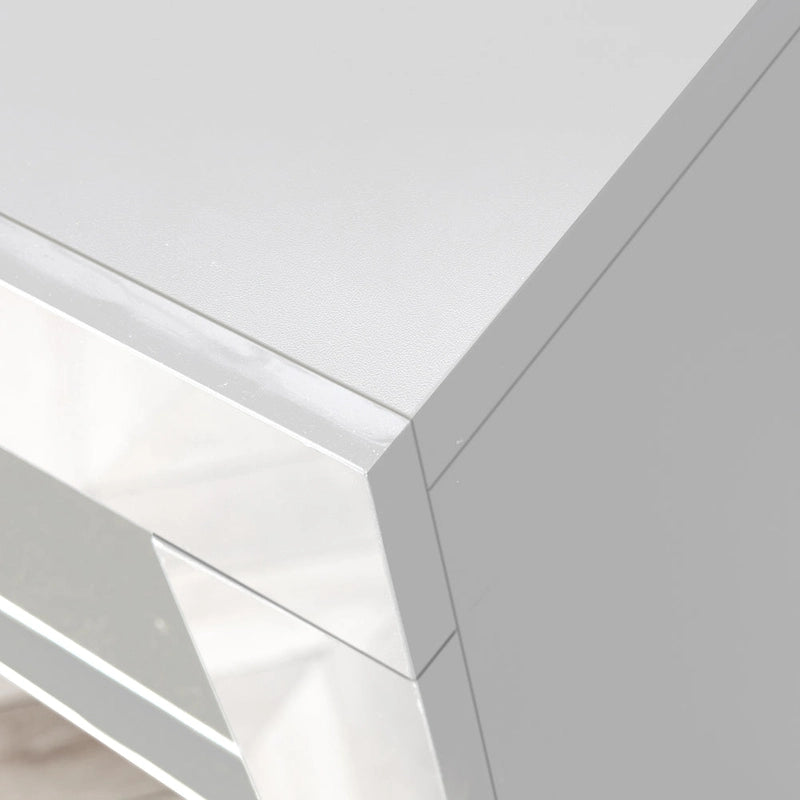 Modern Storage Cabinet with LED Light, Shelves and 3 Doors for Hallway, Dining Room