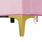 Twin Velvet Platform Bed with Semi-Circle Headboard
