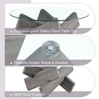 33.4 Modern Round Coffee Table with Clear Tempered Glass Top and MDF Legs for Living Room