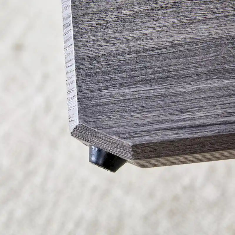 33.4 Modern Round Coffee Table with Clear Tempered Glass Top and MDF Legs for Living Room